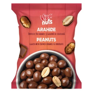 Viva Nuts – Arahide Glazurate cu Ciocolată – 80 gr